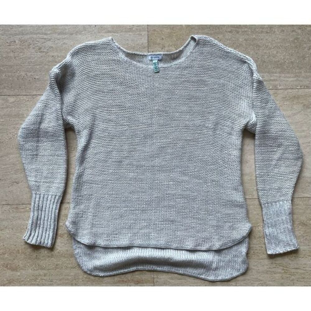 Susina Light Gray Knit Sweater Casual Cozy Pullover